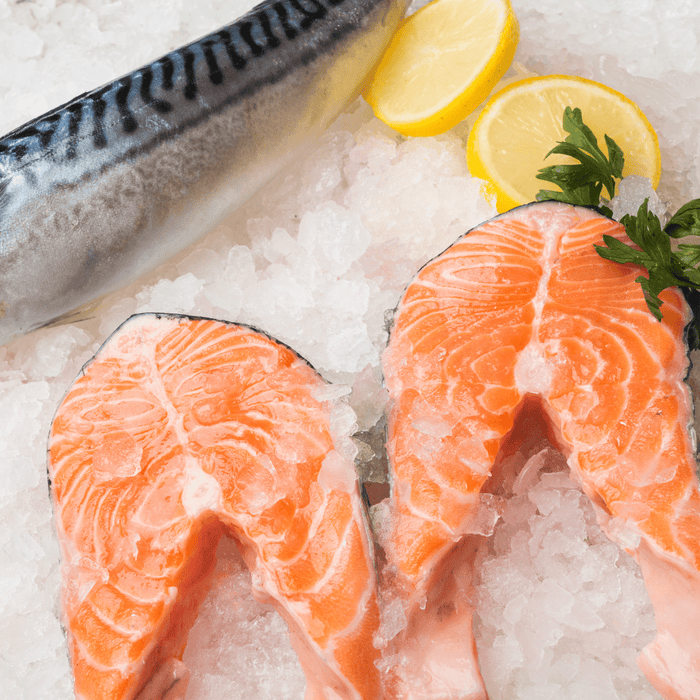 Salmon Steaks on Ice